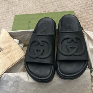 Gucci Black Logo Slide Sandals